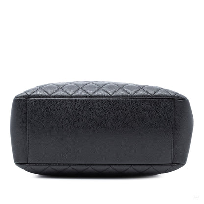 Second hand Chanel GST Quilted Caviar Leather Shopper Bag Black - Tabita Bags