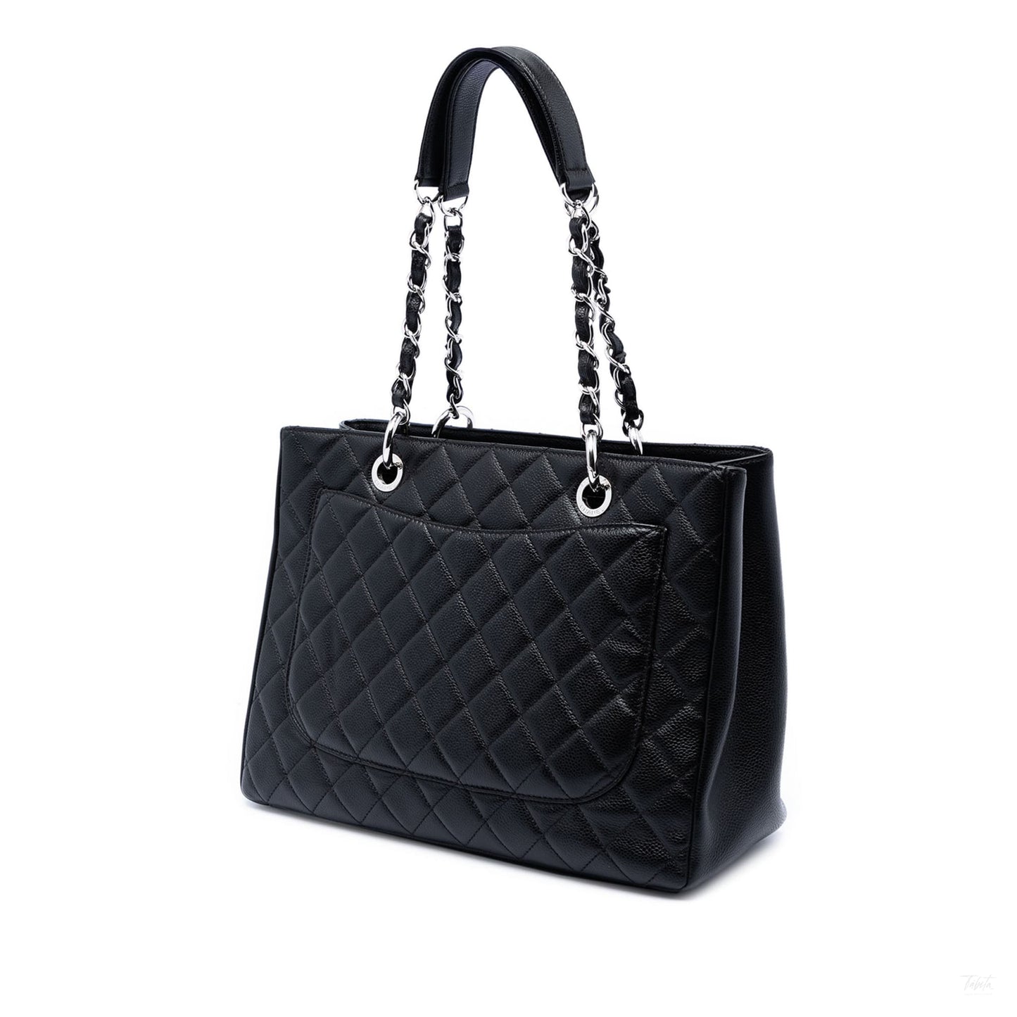 Second hand Chanel GST Quilted Caviar Leather Shopper Bag Black - Tabita Bags
