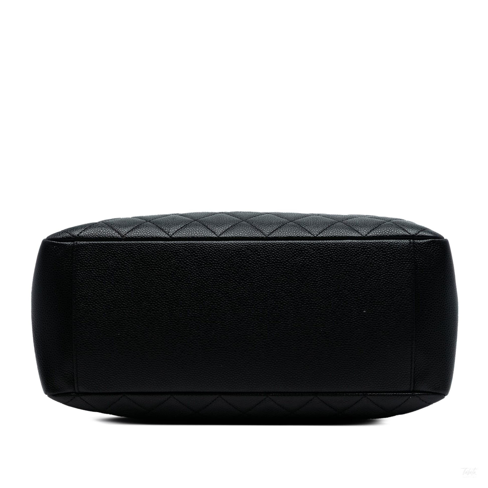 Second hand Chanel GST Quilted Caviar Leather Shopper Bag Black - Tabita Bags