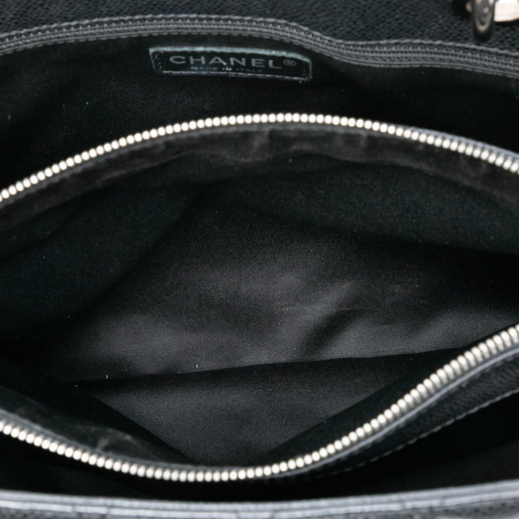 Second hand Chanel GST Quilted Caviar Leather Shopper Bag Black - Tabita Bags