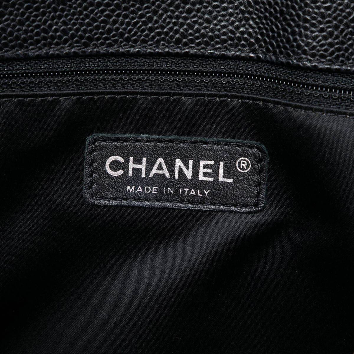 Second hand Chanel GST Quilted Caviar Leather Shopper Bag Black - Tabita Bags