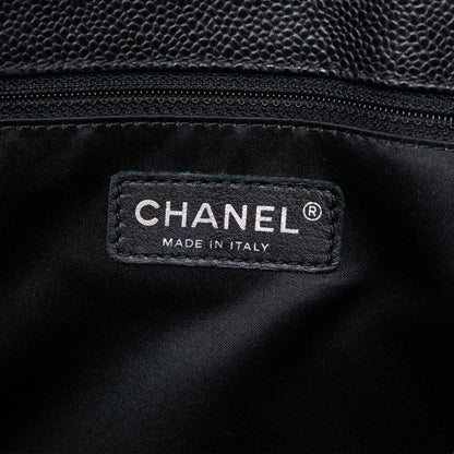 Second hand Chanel GST Quilted Caviar Leather Shopper Bag Black - Tabita Bags
