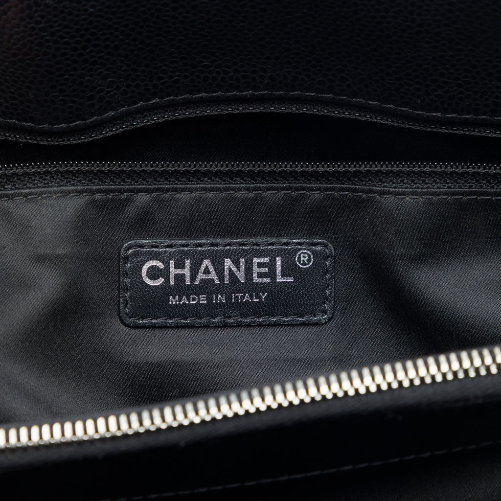 Second hand Chanel GST Quilted Caviar Leather Shopper Bag Black - Tabita Bags