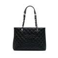 Second hand Chanel GST Quilted Caviar Leather Shopper Bag Black - Tabita Bags