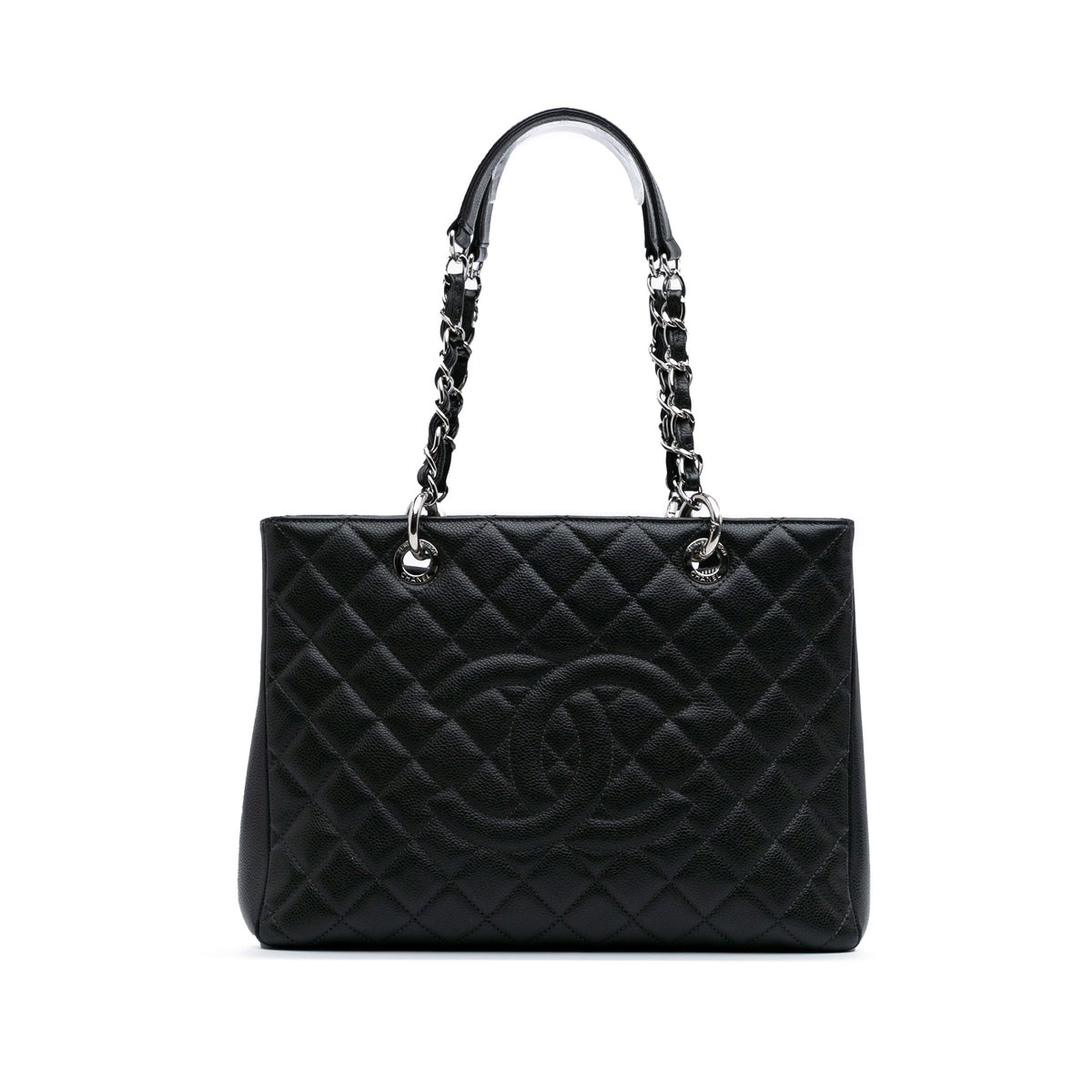 Second hand Chanel GST Quilted Caviar Leather Shopper Bag Black - Tabita Bags