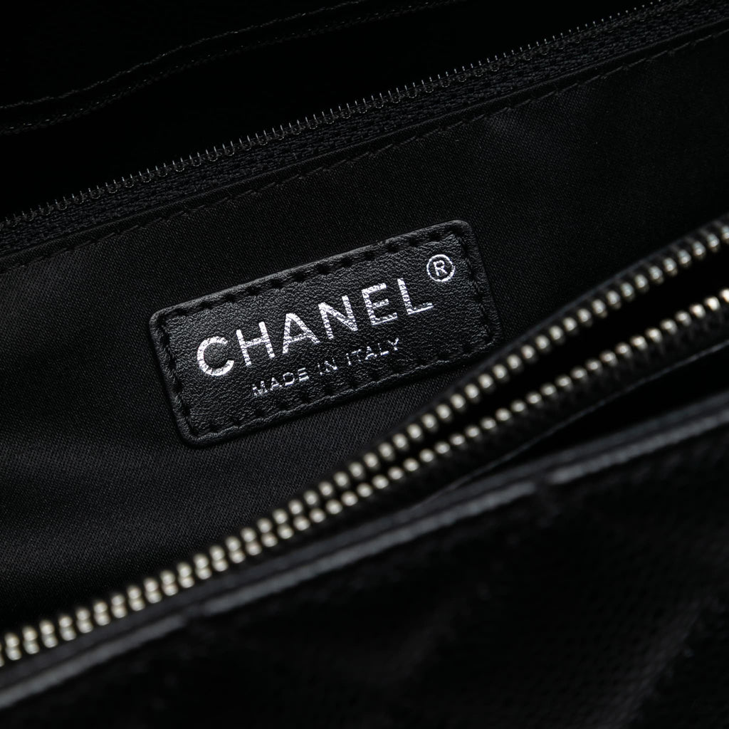 Second hand Chanel GST Quilted Caviar Leather Shopper Bag Black - Tabita Bags