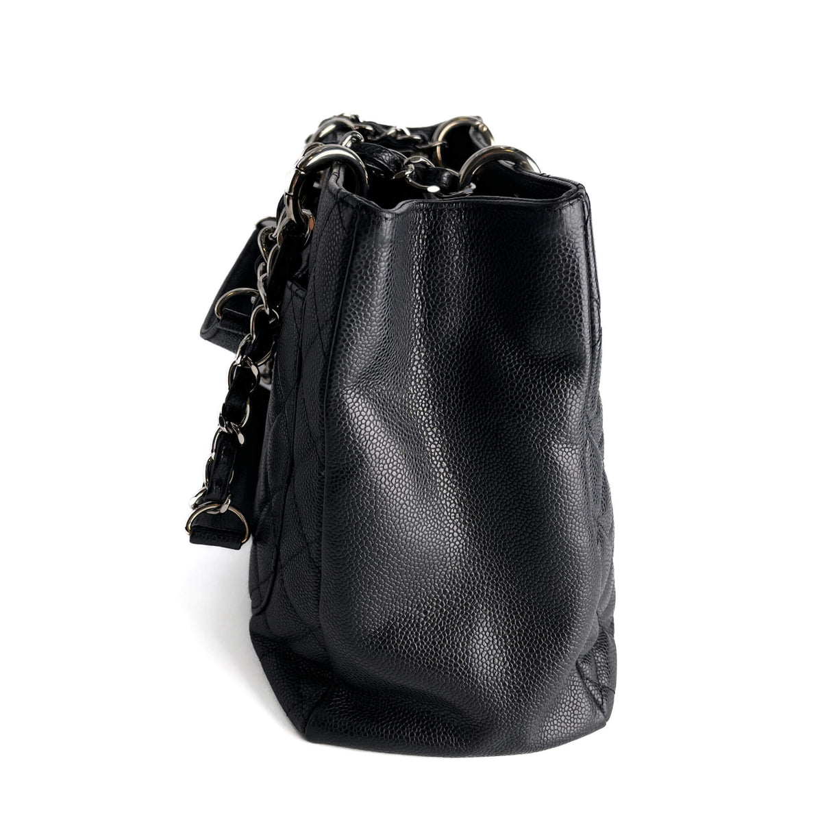 Second hand Chanel GST Quilted Caviar Leather Shopper Bag Black - Tabita Bags
