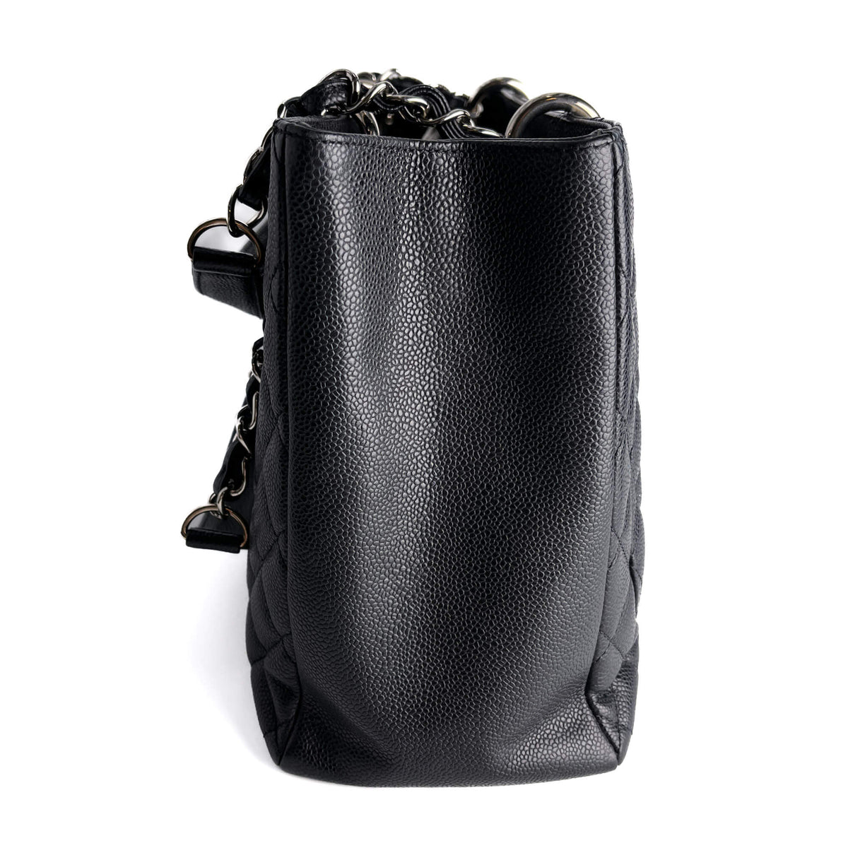 Second hand Chanel GST Quilted Caviar Leather Shopper Bag Black - Tabita Bags