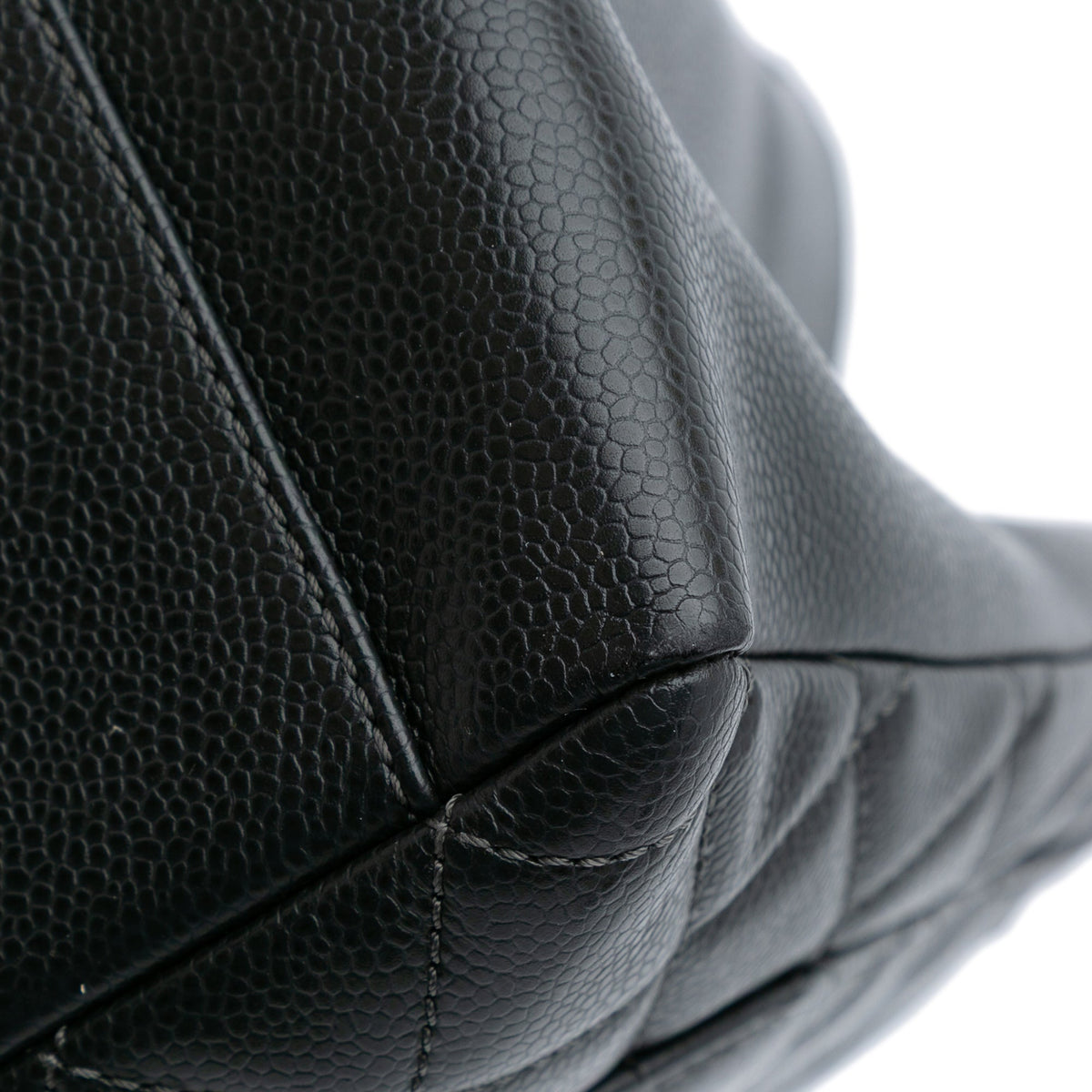 Second hand Chanel GST Quilted Caviar Leather Shopper Bag Black - Tabita Bags