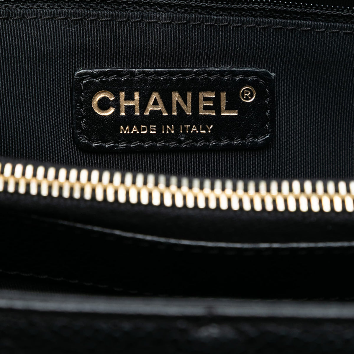 Second hand Chanel GST Quilted Caviar Leather Shopper Bag Black - Tabita Bags