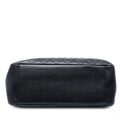 Second hand Chanel GST Quilted Caviar Leather Shopper Bag Black - Tabita Bags