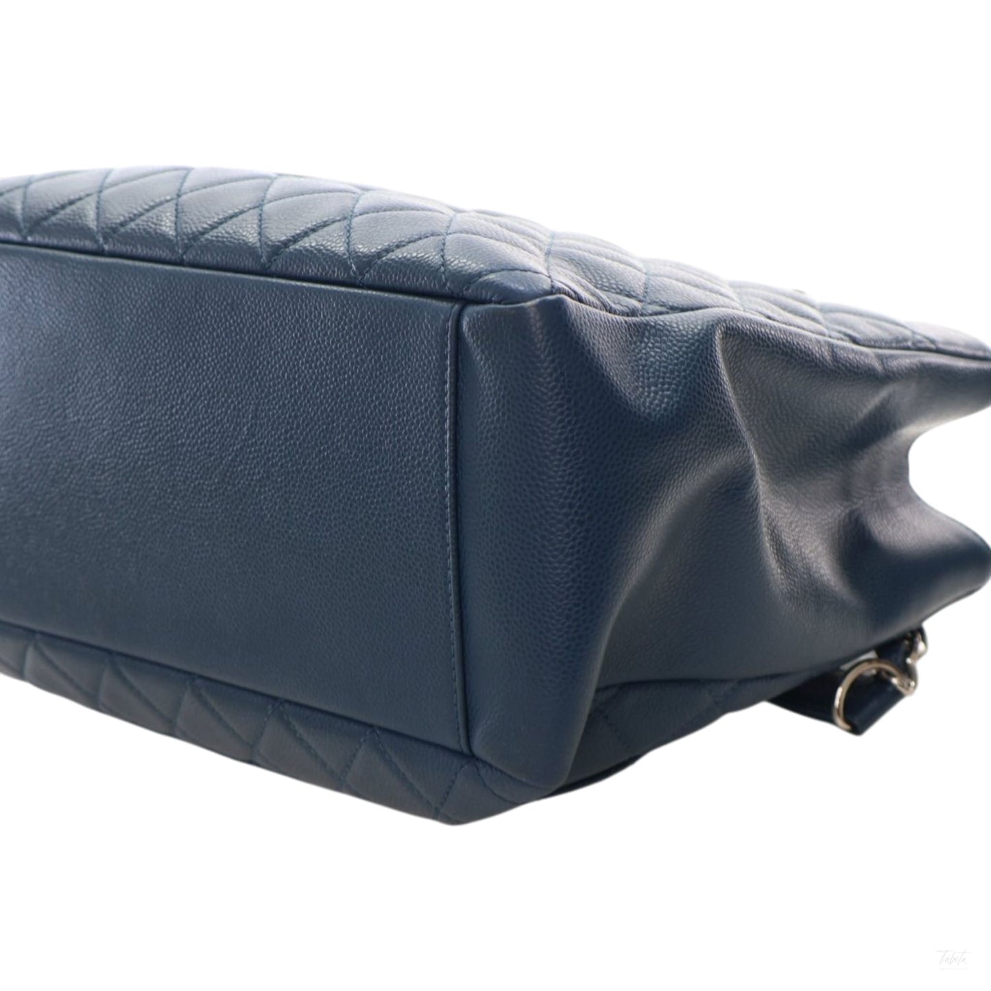 Second hand Chanel GST Quilted Caviar Leather Shopper Bag Blue - Tabita Bags