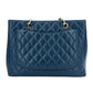 Second hand Chanel GST Quilted Caviar Leather Shopper Bag Blue - Tabita Bags