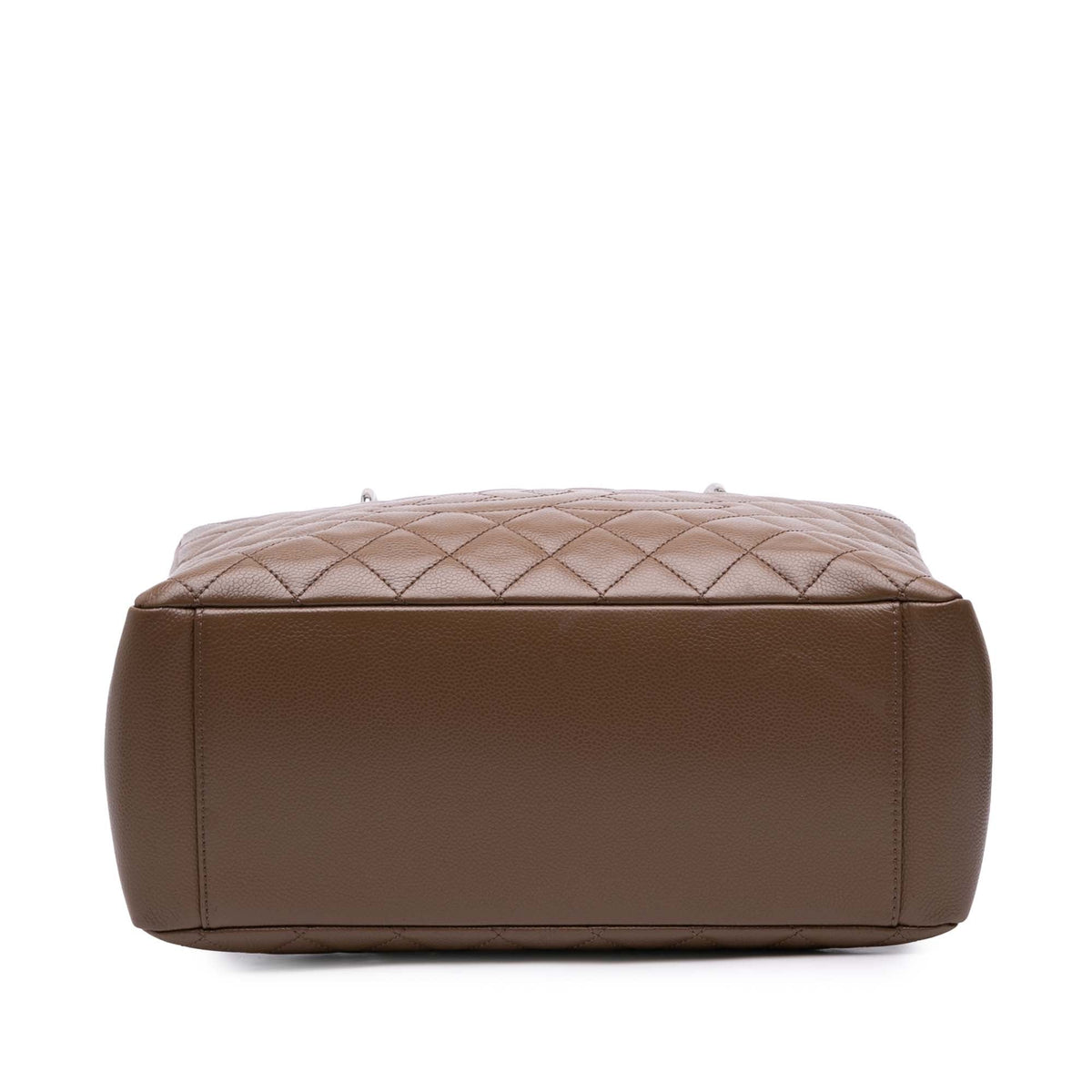 Second hand Chanel GST Quilted Caviar Leather Shopper Bag Brown - Tabita Bags