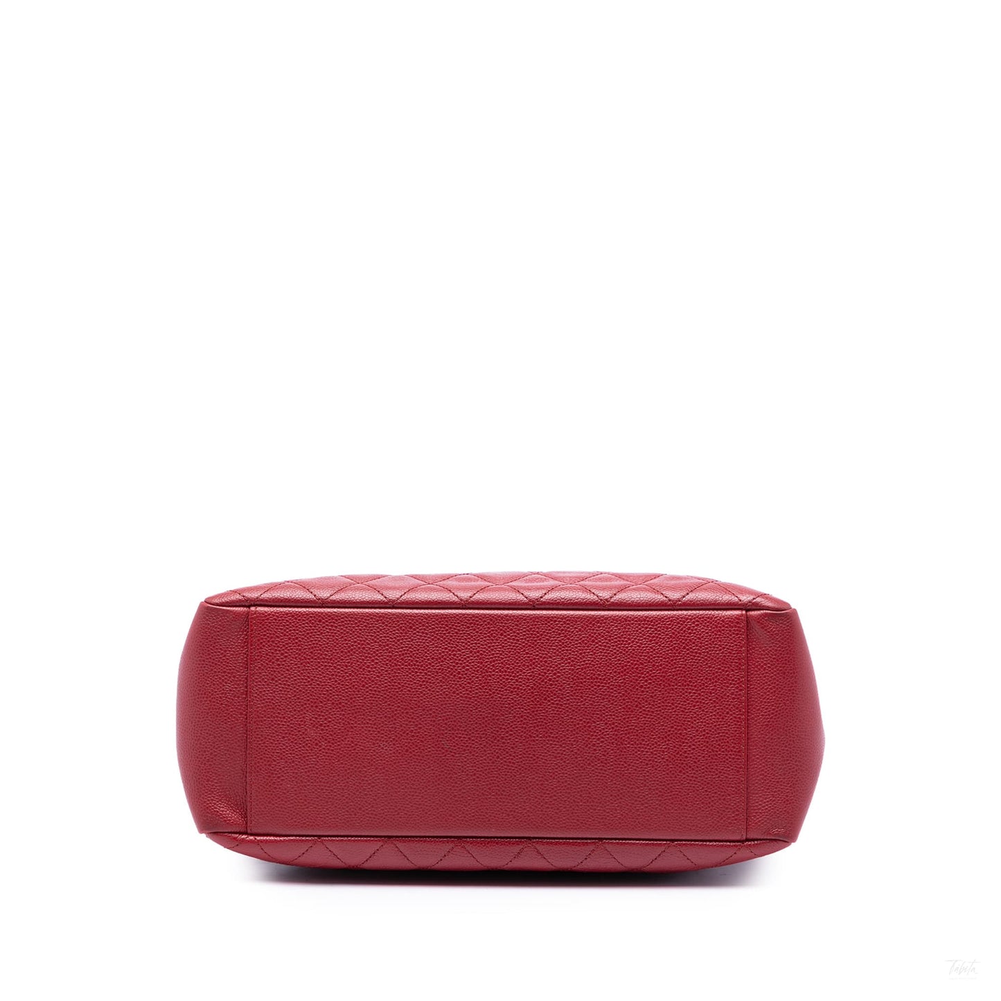 Second hand Chanel GST Quilted Caviar Leather Shopper Bag Red - Tabita Bags