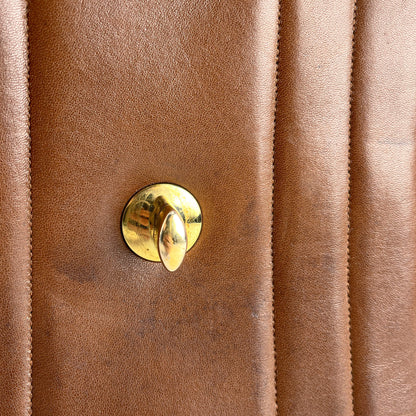 Second hand Chanel Mademoiselle Classic Flap Jumbo Lambskin Leather Shoulder Bag Brown - Tabita Bags