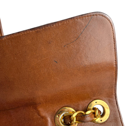 Second hand Chanel Mademoiselle Classic Flap Jumbo Lambskin Leather Shoulder Bag Brown - Tabita Bags