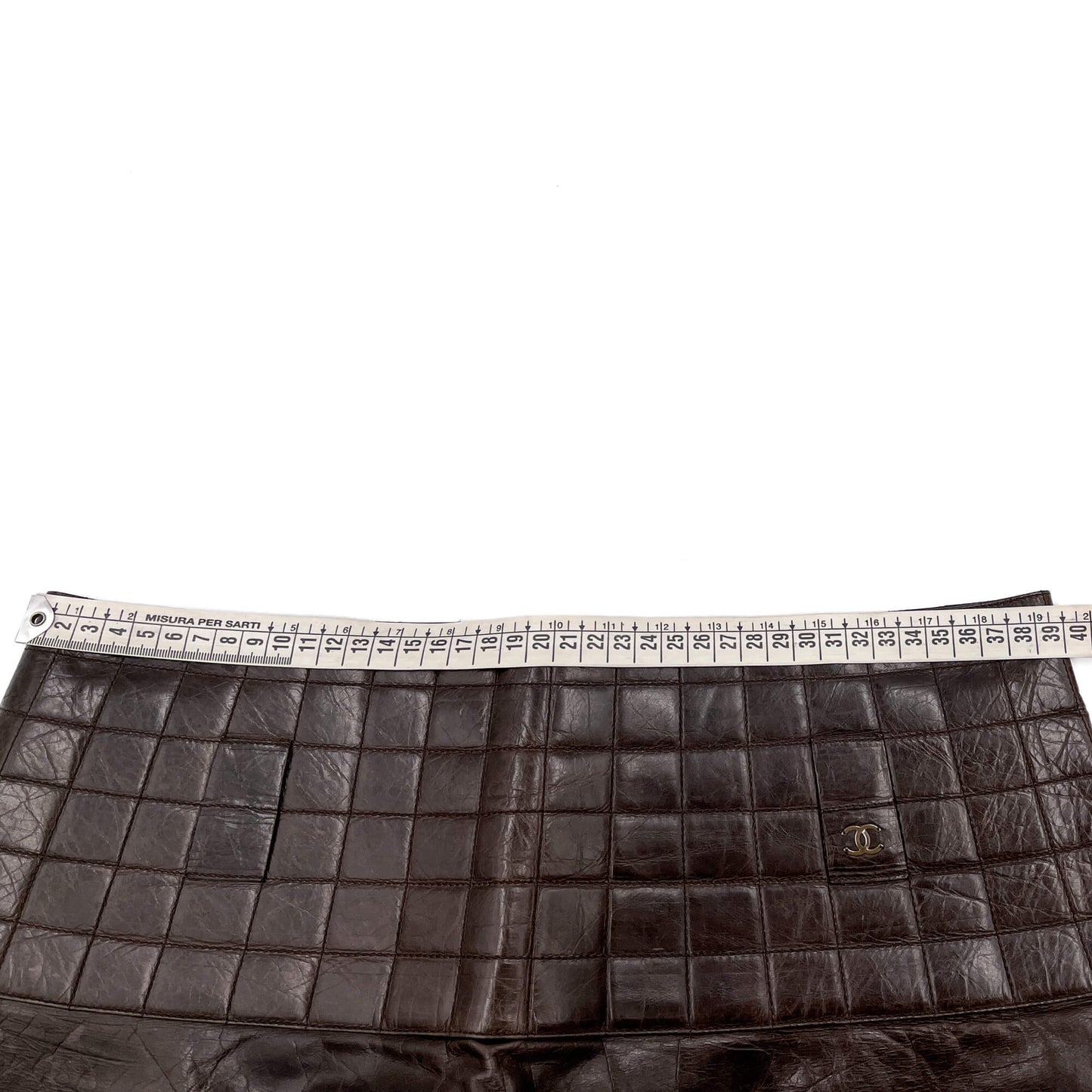 Second hand Chanel Mini Leather Skirt Brown - Tabita Bags