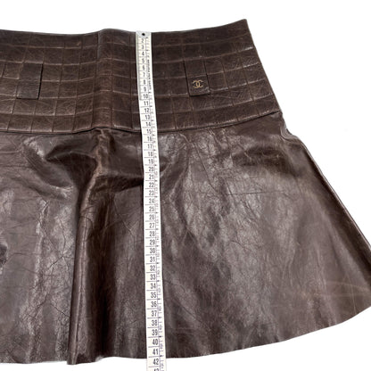 Second hand Chanel Mini Leather Skirt Brown - Tabita Bags