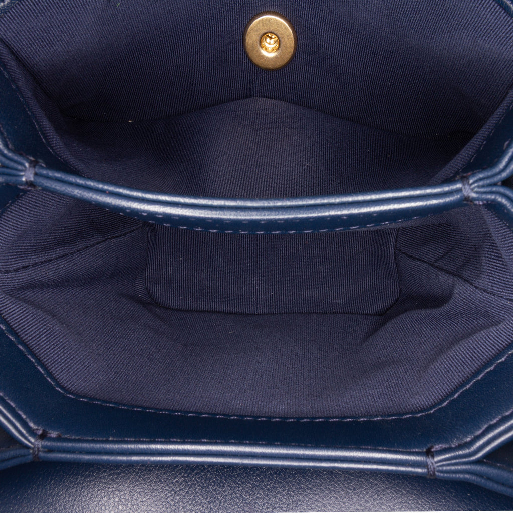Second hand Chanel Pearl Jewel Quilted Calfskin Leather Flap Crossbody Blue - Tabita Bags