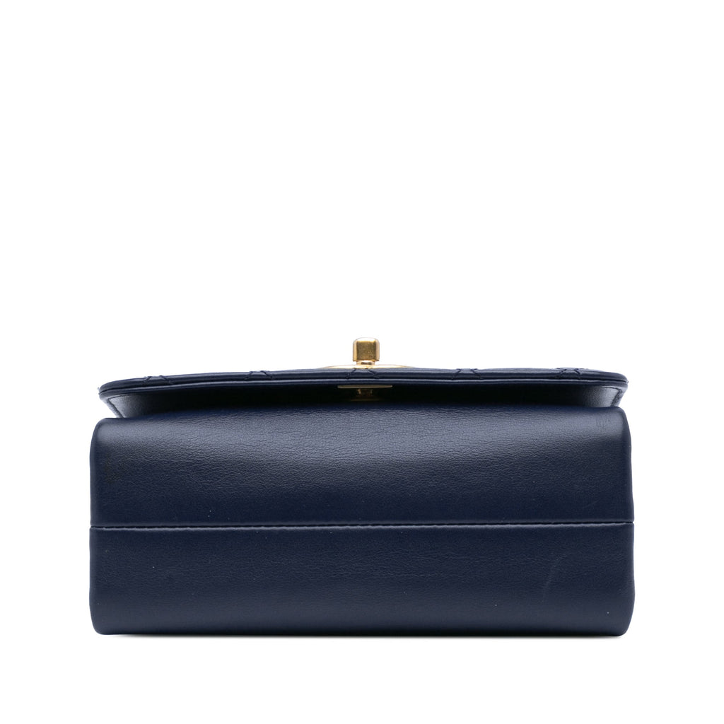 Second hand Chanel Pearl Jewel Quilted Calfskin Leather Flap Crossbody Blue - Tabita Bags