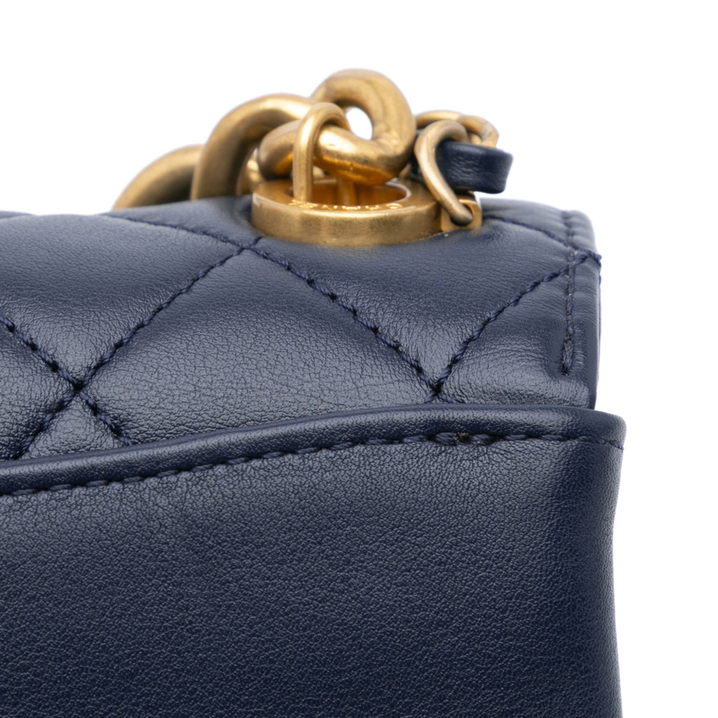 Second hand Chanel Pearl Jewel Quilted Calfskin Leather Flap Crossbody Blue - Tabita Bags