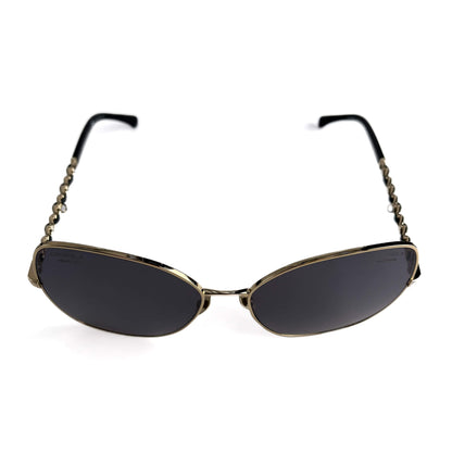 Second hand Chanel Pilot Acetate and Calfskin Quilted Square Sunglasses Black - Tabita Bags