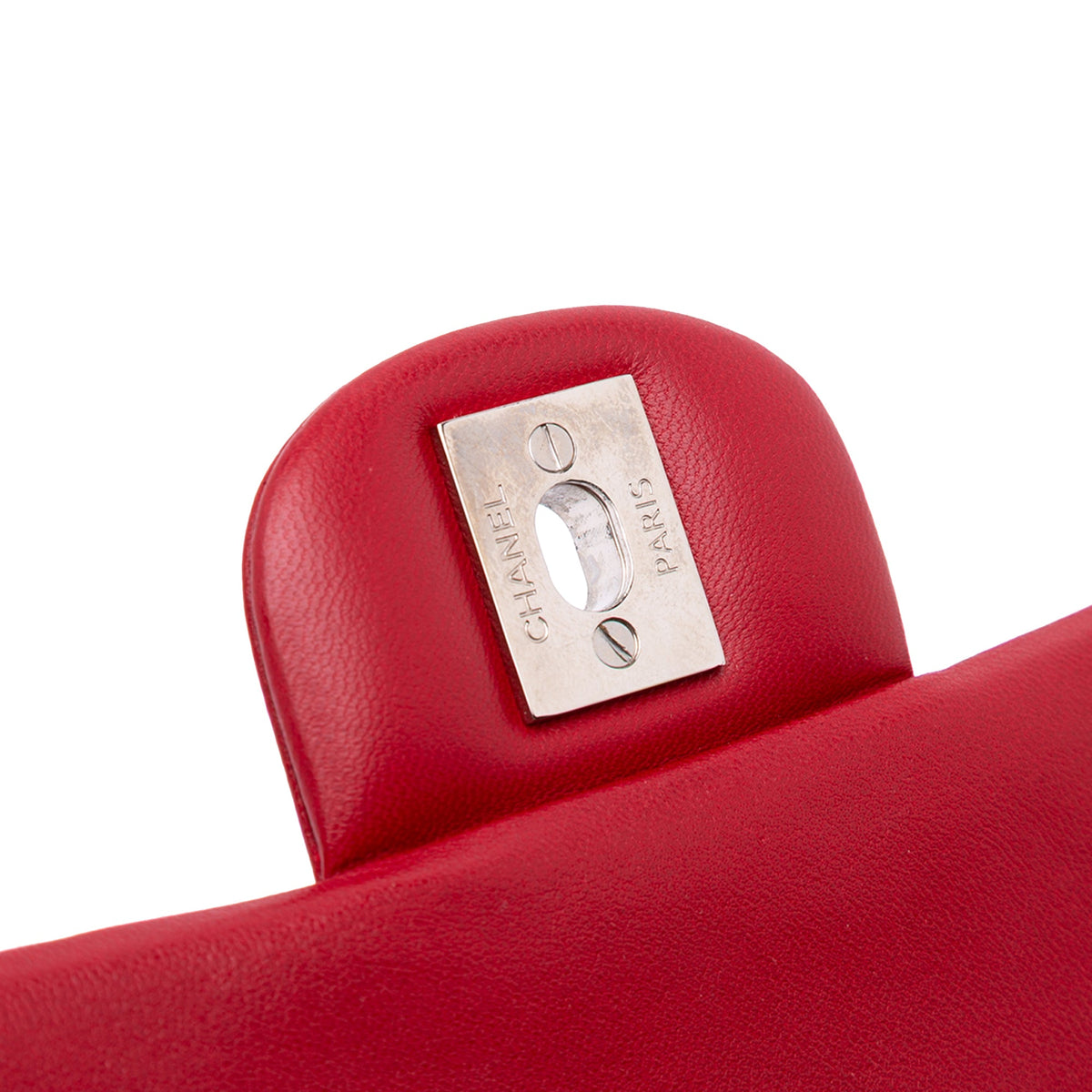 Second hand Chanel Rectangular Classic Single Flap Extra Mini Lambskin Leather Matelassè Shoulder Bag Red - Tabita Bags