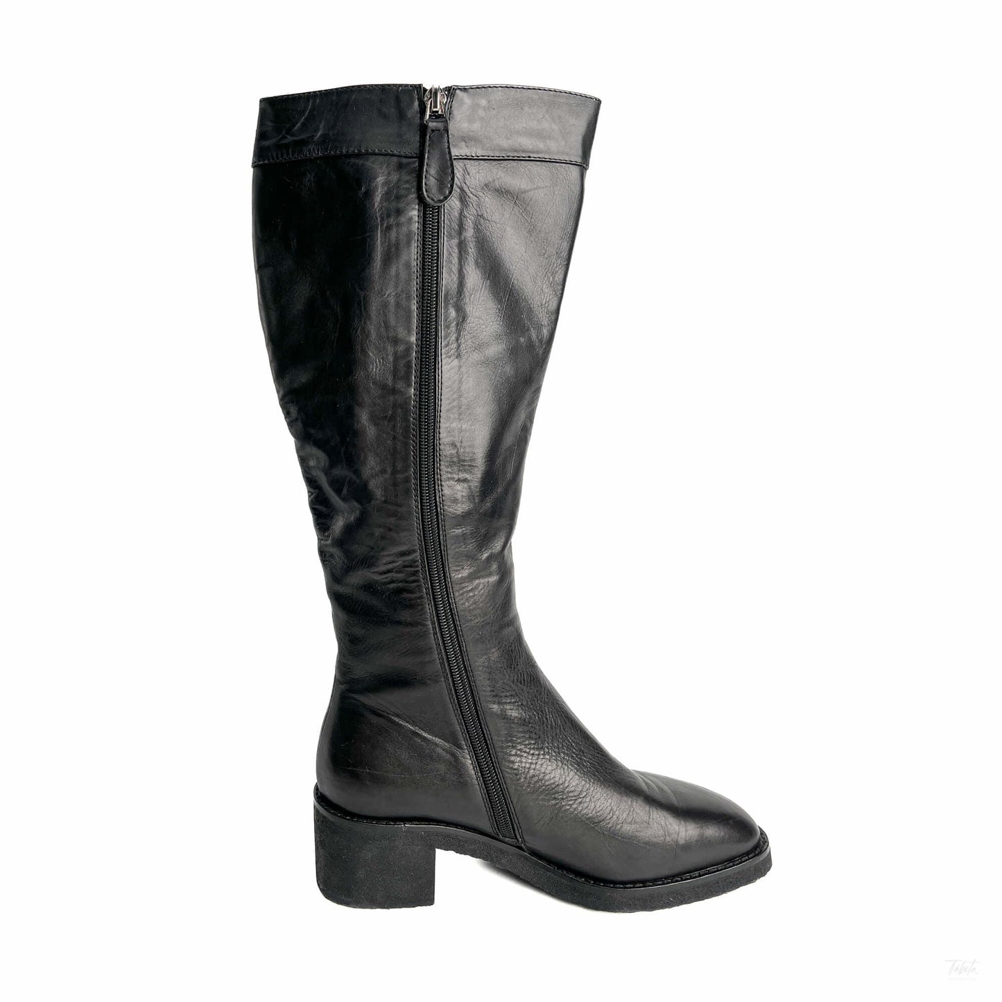 Second hand Chanel Turnlock Leather Flat Boots 39 Black - Tabita Bags
