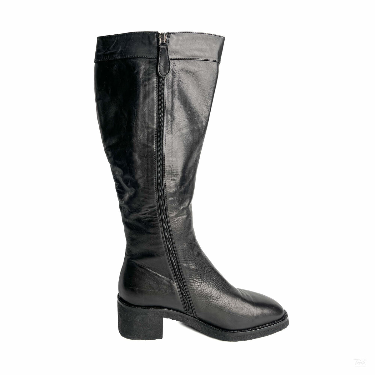 Second hand Chanel Turnlock Leather Flat Boots 39 Black - Tabita Bags