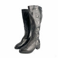 Second hand Chanel Turnlock Leather Flat Boots 39 Black - Tabita Bags