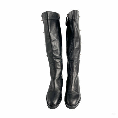 Second hand Chanel Turnlock Leather Flat Boots 39 Black - Tabita Bags