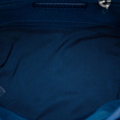 Second hand Chanel Urban Spirit Calfskin Leather Chevron Bucket Backpack Blue - Tabita Bags