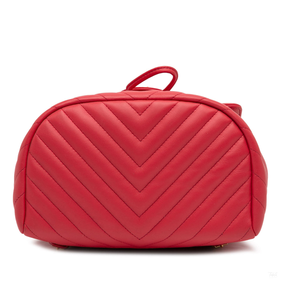 Second hand Chanel Urban Spirit Calfskin Leather Chevron Bucket Backpack Red - Tabita Bags