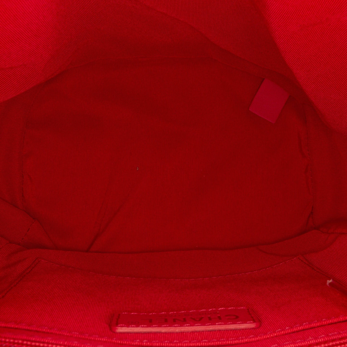 Second hand Chanel Urban Spirit Calfskin Leather Chevron Bucket Backpack Red - Tabita Bags