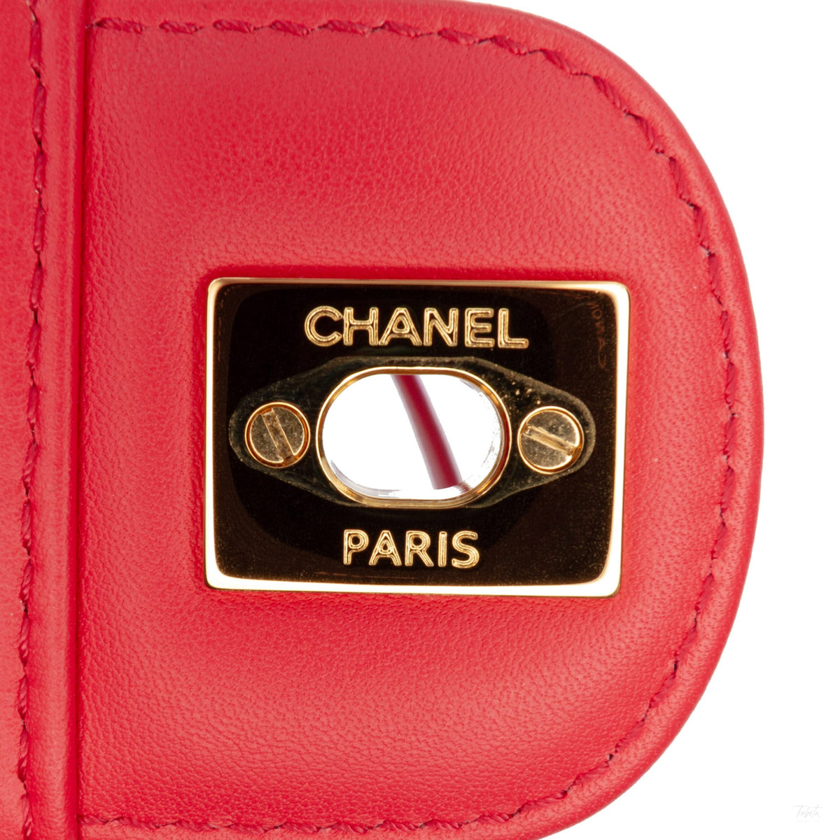 Second hand Chanel Urban Spirit Calfskin Leather Chevron Bucket Backpack Red - Tabita Bags
