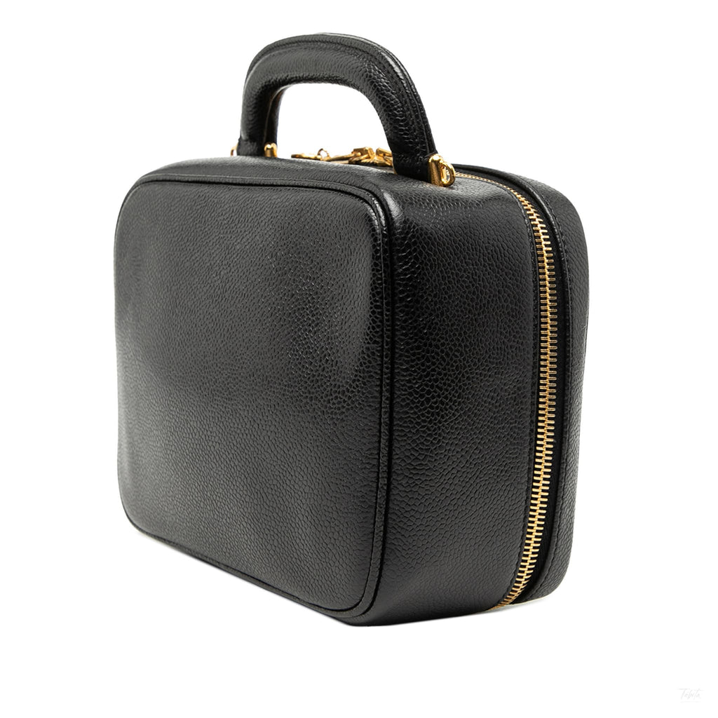 Second hand Chanel Vanity Case Caviar Leather Camera Crossbody Black - Tabita Bags