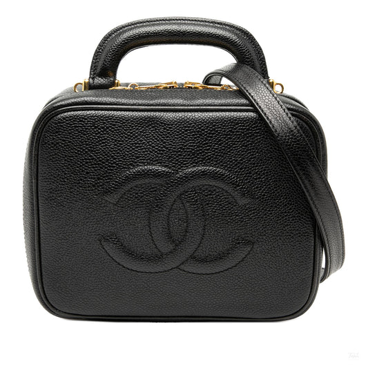 Second hand Chanel Vanity Case Caviar Leather Camera Crossbody Black - Tabita Bags