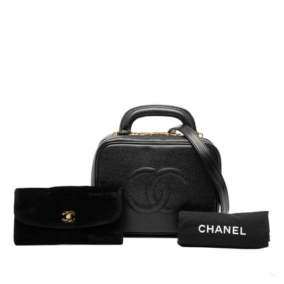 Second hand Chanel Vanity Case Caviar Leather Camera Crossbody Black - Tabita Bags