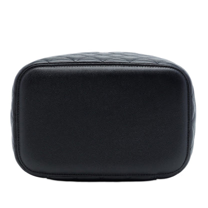 Second hand Chanel Vanity Case Medium Caviar Leather Top-handle Handbag Black - Tabita Bags