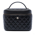 Second hand Chanel Vanity Case Medium Caviar Leather Top-handle Handbag Black - Tabita Bags