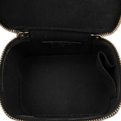 Second hand Chanel Vanity Case Mini Lambskin Leather Quilted Top-handle Handbag Black - Tabita Bags