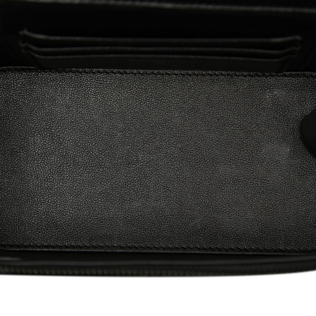 Second hand Chanel Vanity Case Small Lambskin Leather So Black Quilted with Chain Handbag Black - Tabita Bags