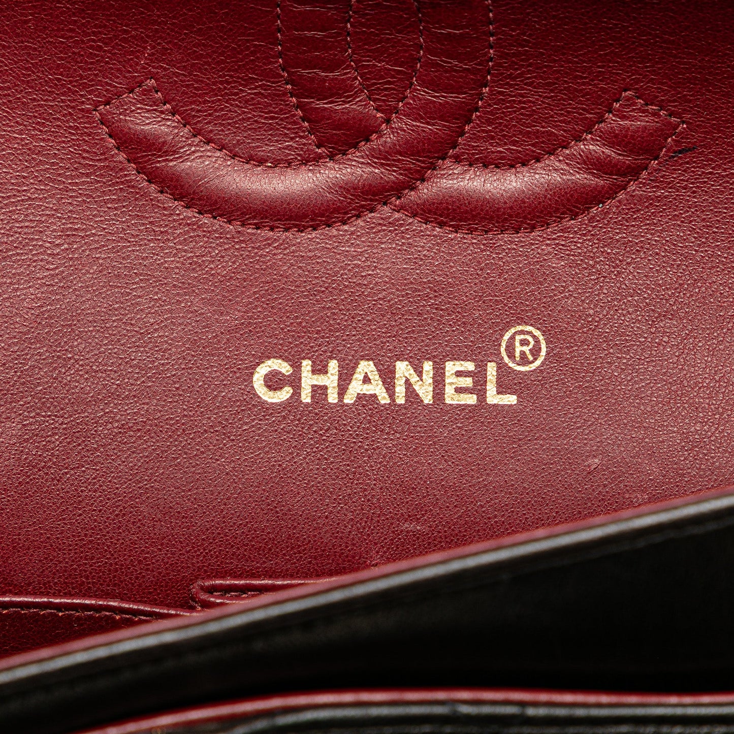 Second hand Chanel Vintage Classic Double Flap Medium Lambskin Leather Matelassè Shoulder Bag Black - Tabita Bags