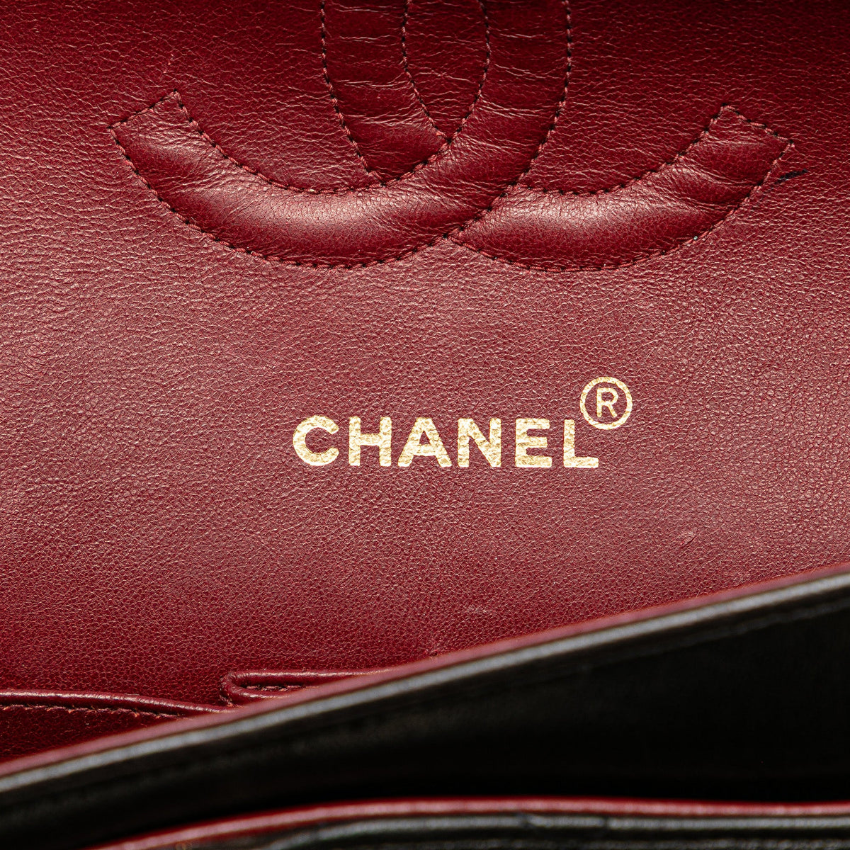 Second hand Chanel Vintage Classic Double Flap Medium Lambskin Leather Matelassè Shoulder Bag Black - Tabita Bags