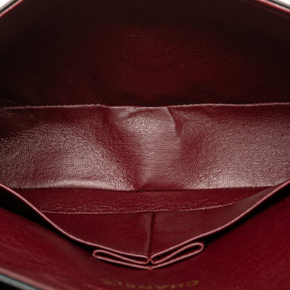 Second hand Chanel Vintage Classic Double Flap Medium Lambskin Leather Matelassè Shoulder Bag Black - Tabita Bags