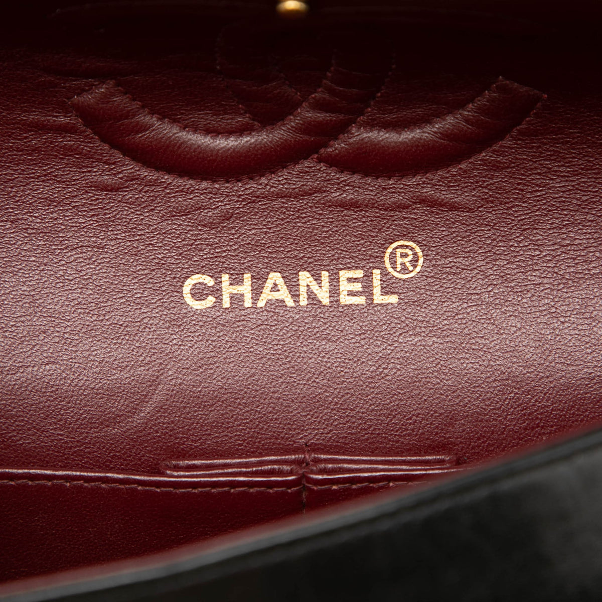 Second hand Chanel Vintage Classic Double Flap Medium Lambskin Leather Matelassè Shoulder Bag Black - Tabita Bags