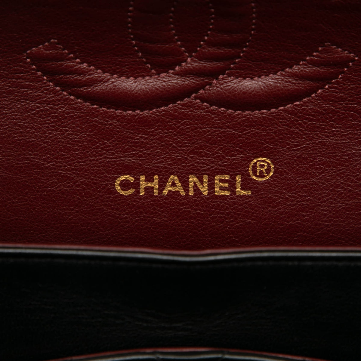 Second hand Chanel Vintage Classic Double Flap Medium Lambskin Leather Matelassè Shoulder Bag Black - Tabita Bags