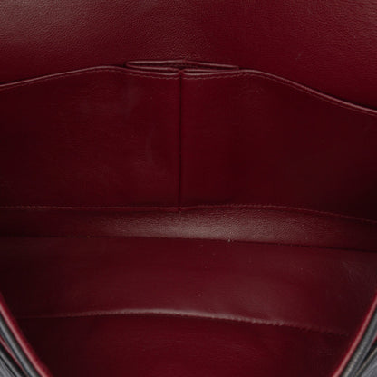 Second hand Chanel Vintage Classic Double Flap Medium Lambskin Leather Matelassè Shoulder Bag Black - Tabita Bags