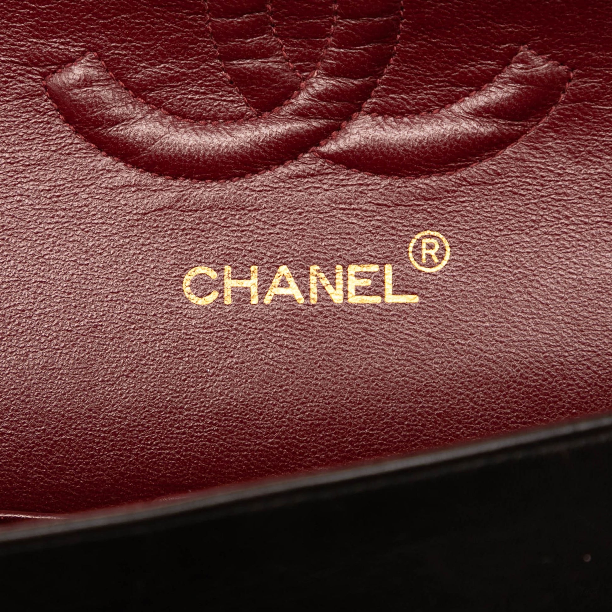 Second hand Chanel Vintage Classic Double Flap Medium Lambskin Leather Matelassè Shoulder Bag Black - Tabita Bags